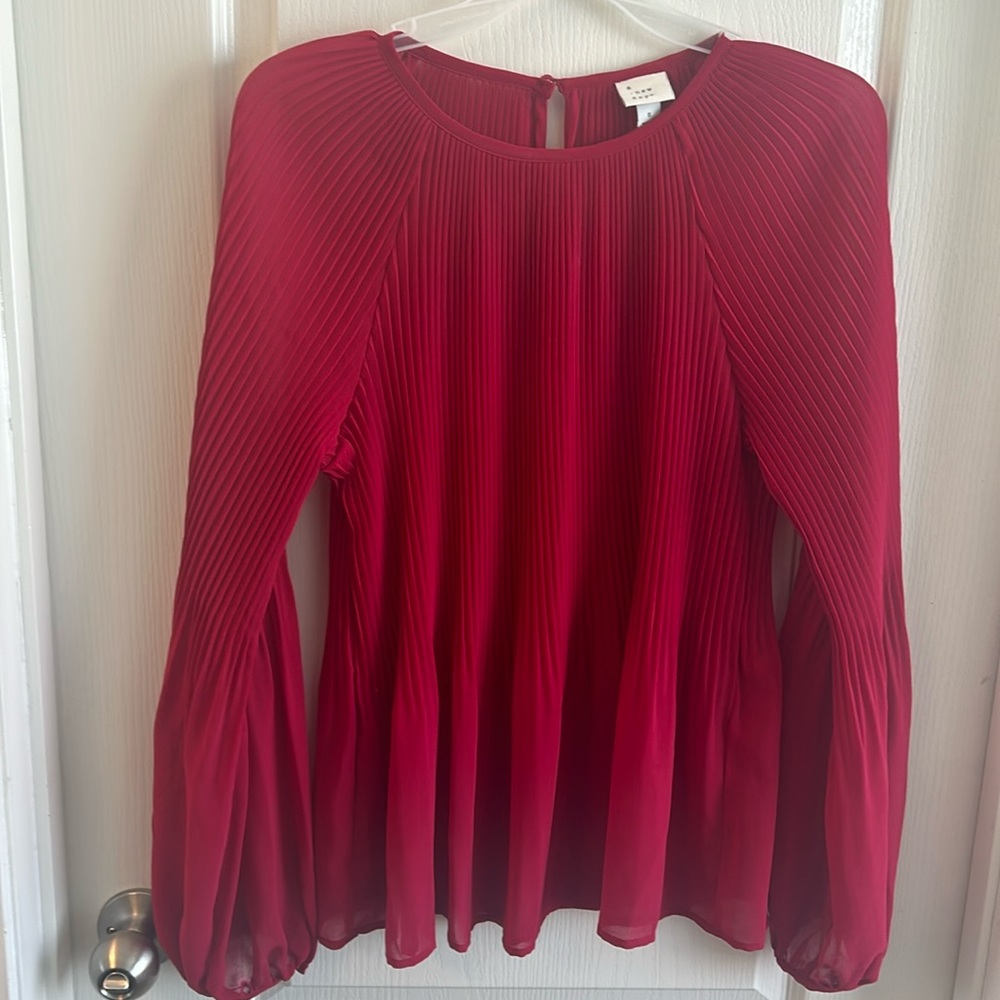 A New Day pleated red top